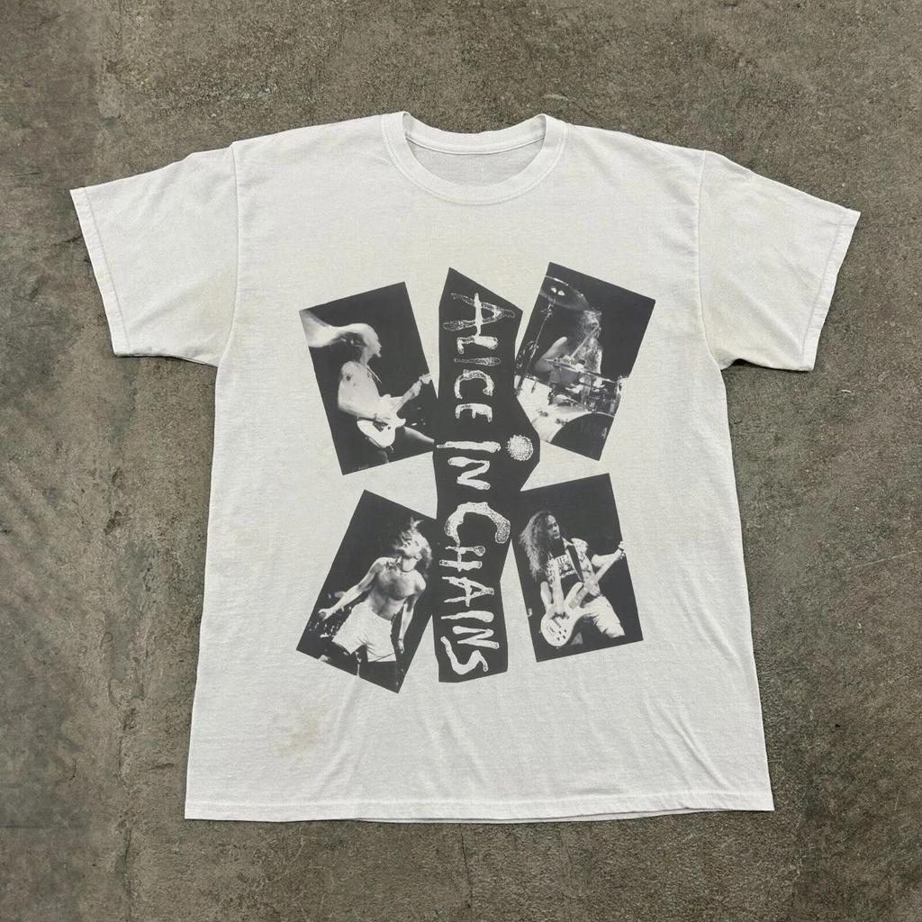 Vintage Alice In Chains Rock Band T-shirt, Unisex White T-shirt