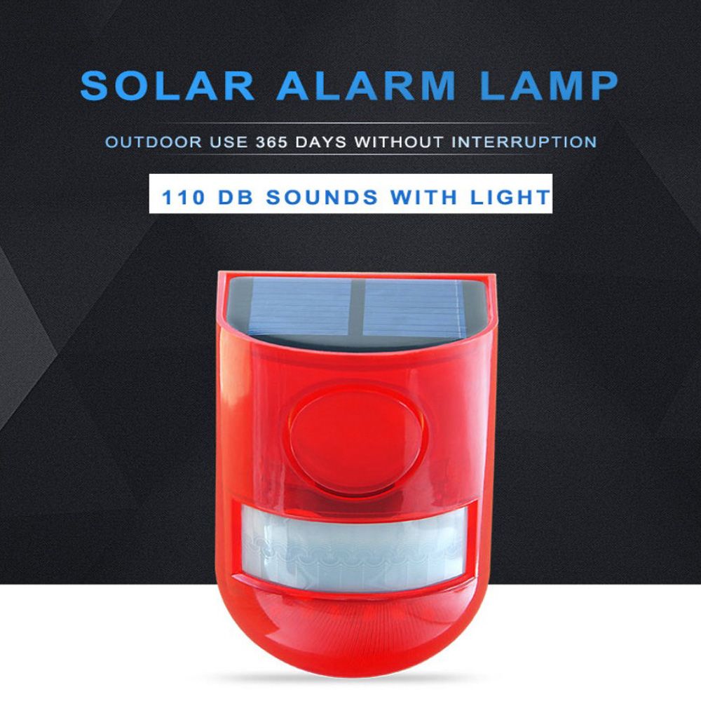 Light Sound Alert Detector Strobe Security Protection Alarm System Motion Sensor Warning Lamp