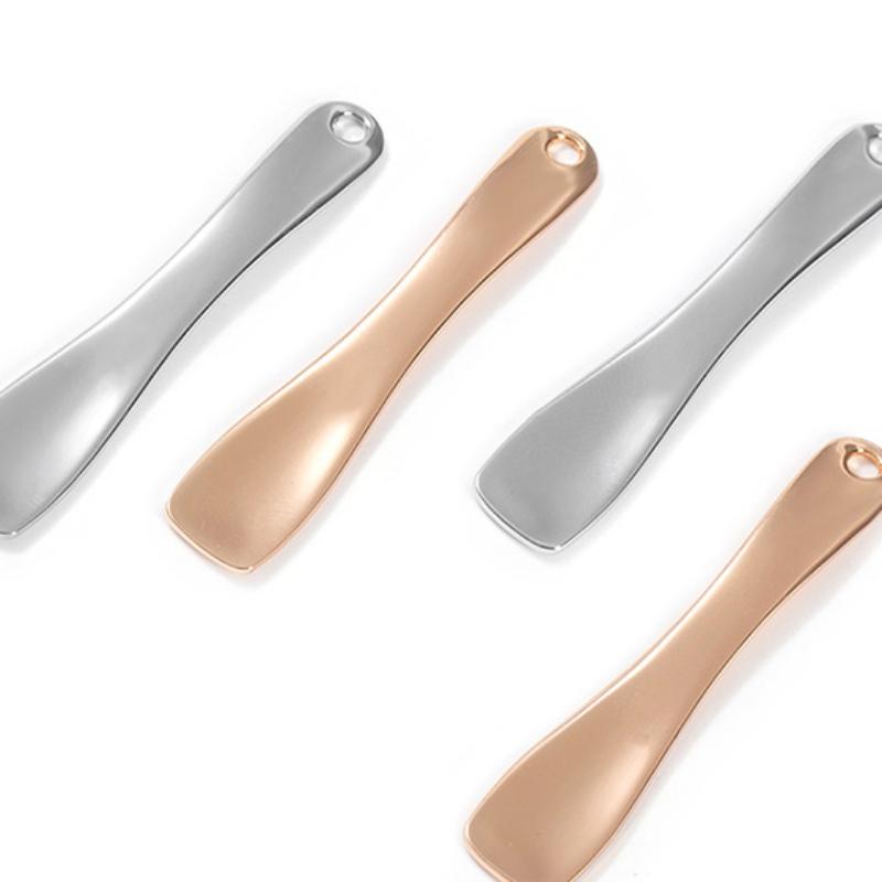 1pcs Metal Zinc Mini Cosmetic Spatula Curved Scoop Gold Silver Makeup Accessories Mask Cream Spoon Eye Cream Stick Beauty Scoop