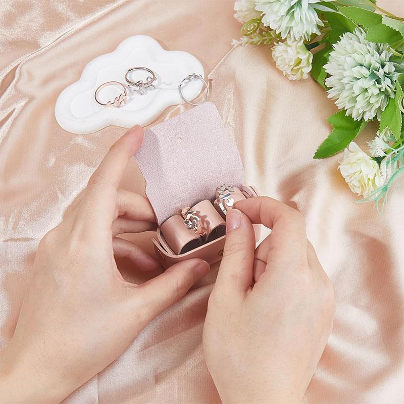 1Pc Mini Wedding Leather Ring Box For Proposing Dog Collar Pendant Ring Box Engagement Wedding Ring Storage Box