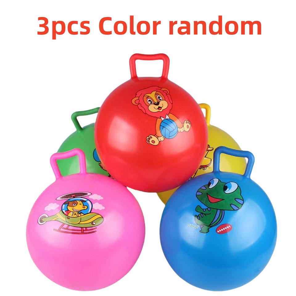 Toys Cartoon Toys 25CM Children's PVC Jumping Ball Sports Grabbing Sensory Integration Training Inflatable Handle Horse Bouncing