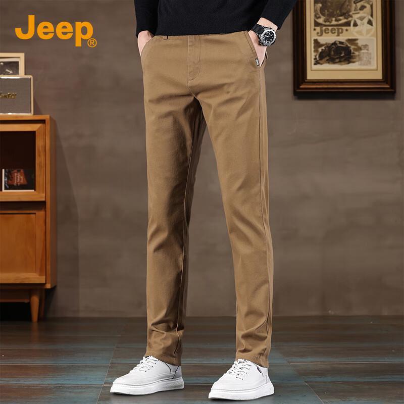 JEEP Men's Pure Cotton Straight Leg Casual Pants