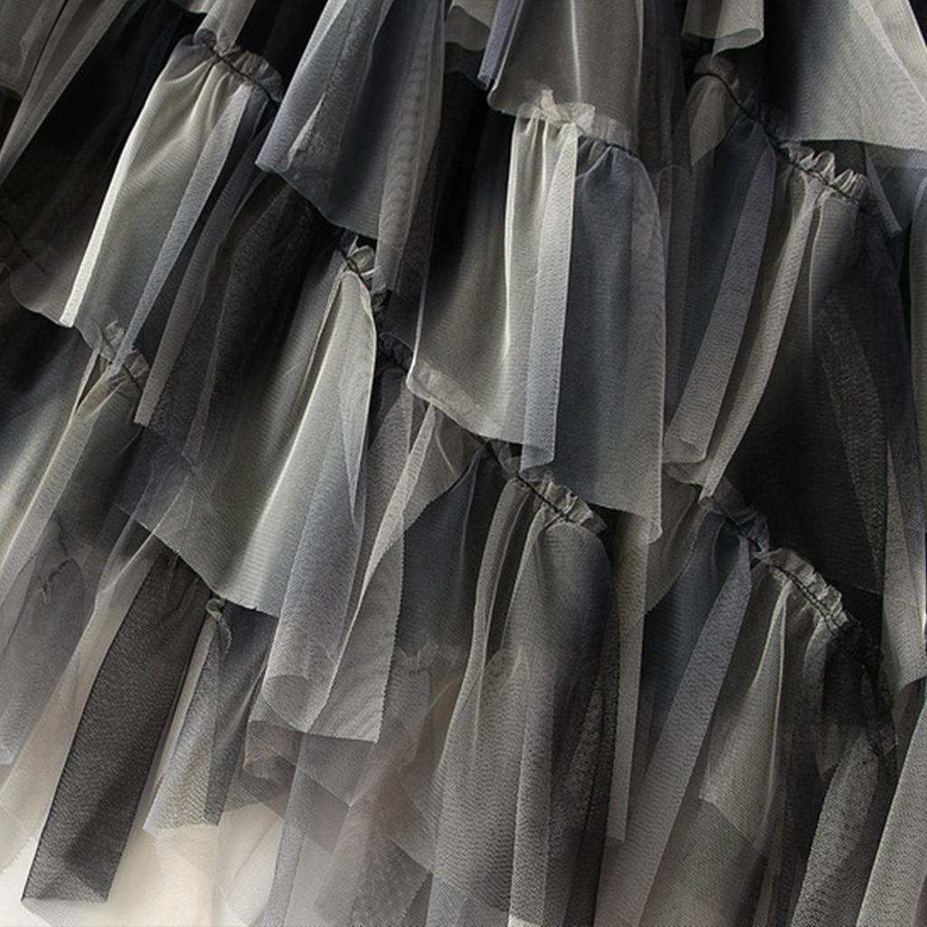 Women's Skirt Fashionable Drapey Mesh Large Hem Mid-Length Skirt Masquerade Costumes