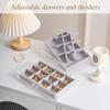 Lolalet Jewelry Transparent Jewelry Jewelry Accessory Small Item Gift Gray Box, 4-Tier, Acrylic, Drawers, Storage, Women's/Girls' Box, Case,