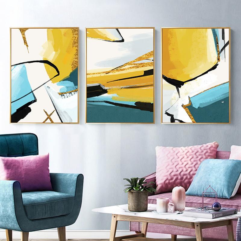

Yellow Ink Splatter Abstract Wall Art Picture Canvas Painting Poster Print Wall Art Pictures Living Room Decoration
