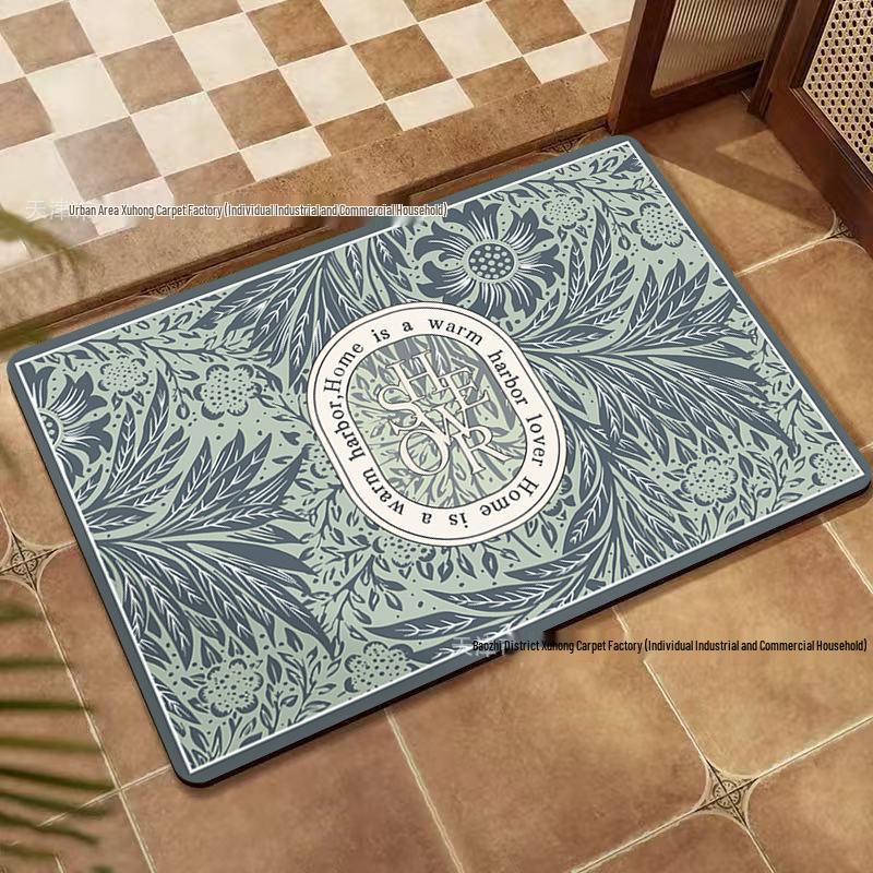 American Retro Non-Slip Diatomaceous Earth Floor Mat - Wear-Resistant Entrance and Bathroom Mat