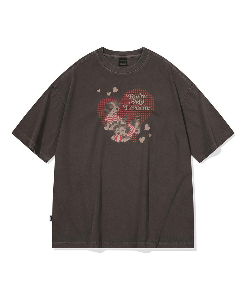 CPGN STUDIO My Puppy Pigment Short Sleeve Tee Brown