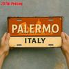 Palermo Italien Historisches Wahrzeichen Retro Rustikales Kennzeichen-Stil D Flaches Aluminiumblechschild für Italien Reise Souvenir Auto