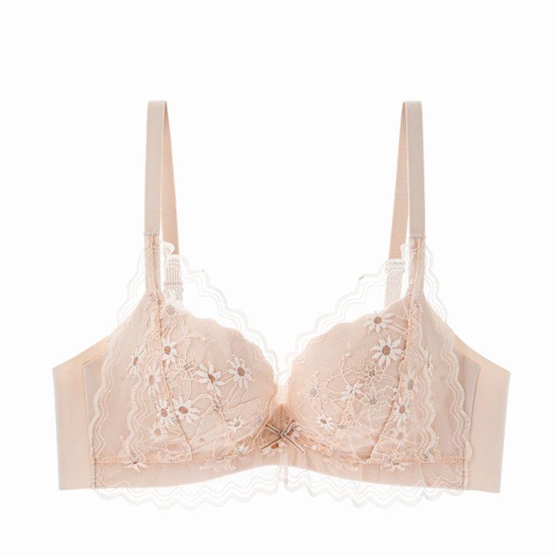Sexy Dessous-Set aus Spitze für Damen: Atmungsaktiver, Verstellbarer, Anti-Hänge-BH mit Dünnen Hohlkörbchen