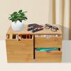 Bymaocar Mini Drawer Style Countertop Desk Retro Thick Storage Box, Tidy Desktop Organizer W/ Embedded Handles for Offices&Shops