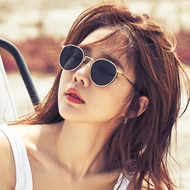 Sunglasses Women'S Metal Punk Glasses, Round And Delicate Sunglasses