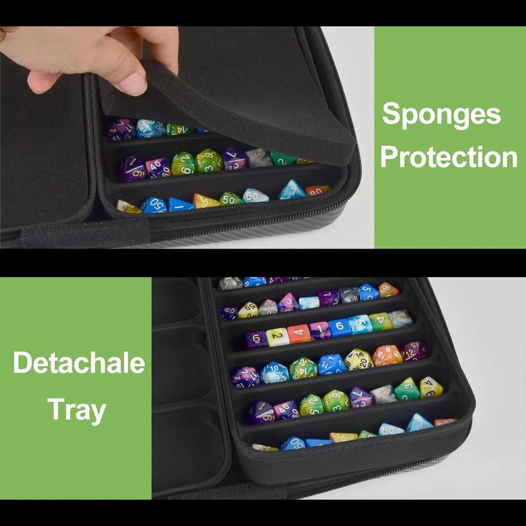 35+ Dice Case Box Tray, Storage Holder for DND Dice Set, for D&D Dungeons and Dragons 7-Die Polyhedral Dice, Organizer for RPG