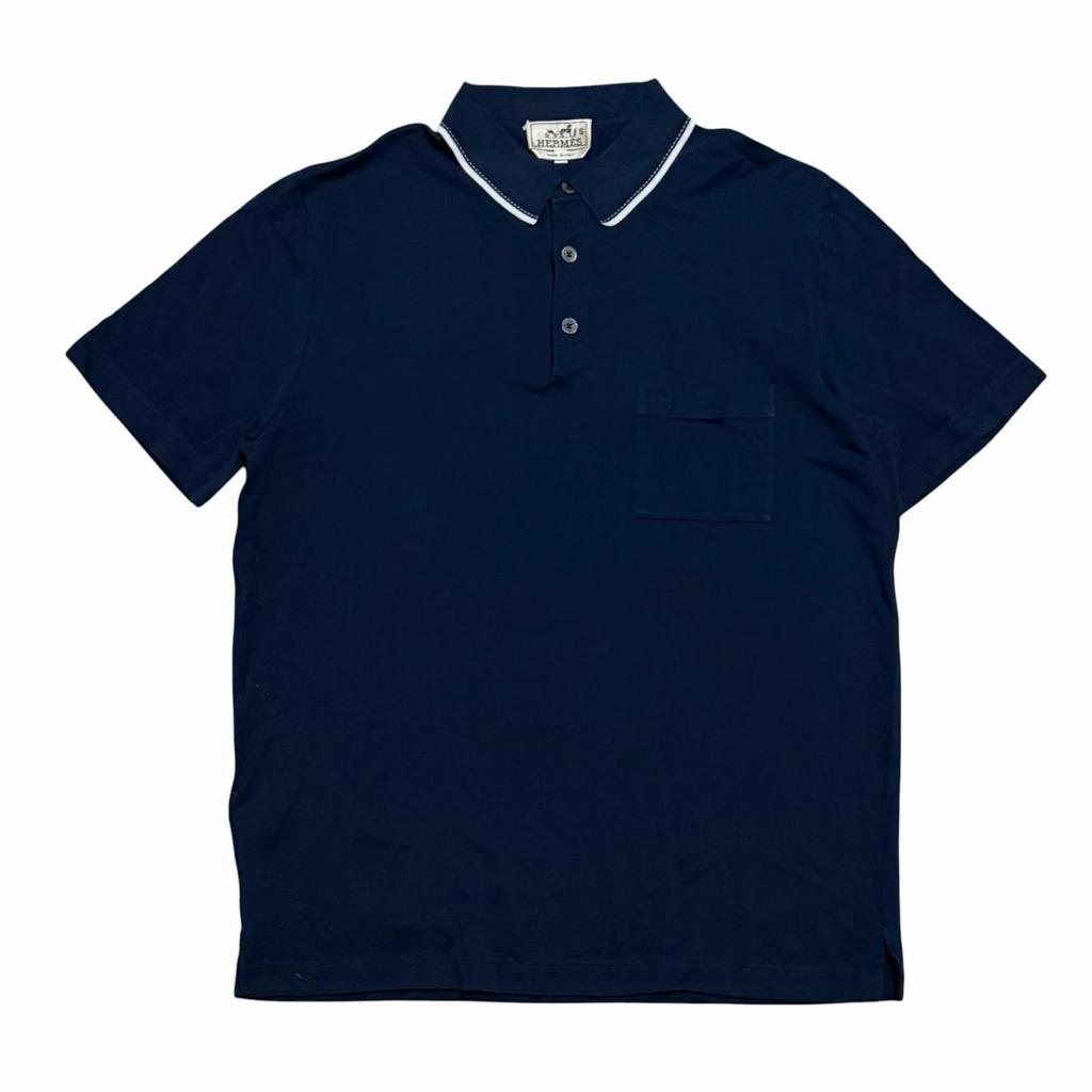 Hermes Polo Shirt Navy Men's Size L
