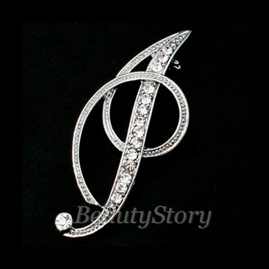 Versatile Rhinestone Alphabet Brooch: Men's Metal Lapel Pin Badge