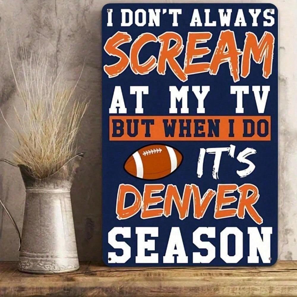 Vintage Metal Tin Wall Sign Denver Broncos NFL Man Cave Decor 20x30cm