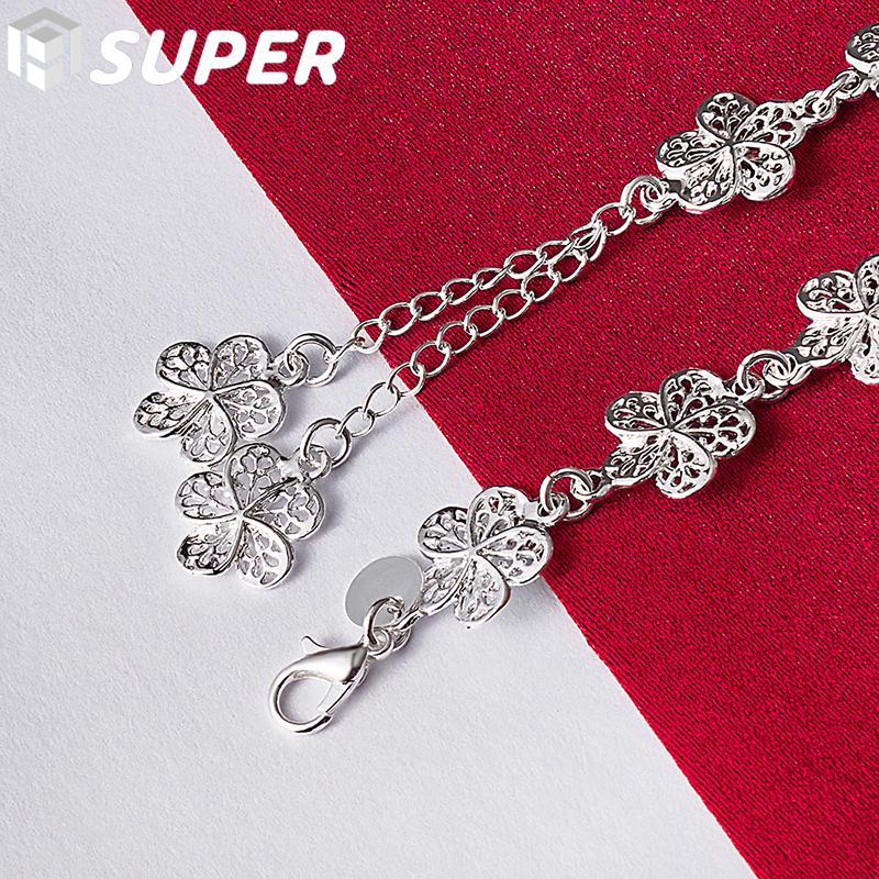 925 Sterling Silver Full Flower Bracelet Jewelry