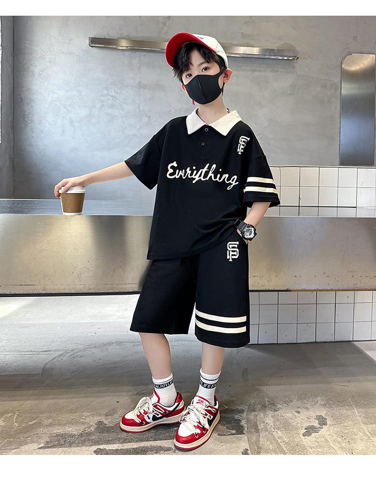 Children's Clothing Boys Summer Short-Sleeved Polo Shirt Set