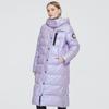 Women's Cotton Coat ZIAI Long Warm Parka Bright Fabric Hooded ZR-9510