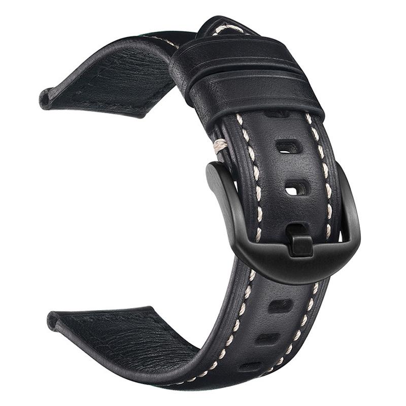 Retro Oil Wax Leather Watch Band high-quality cowhide Watchband 20mm Universal SmartWatch Bands For Huawei Xiaomi Panda Straps