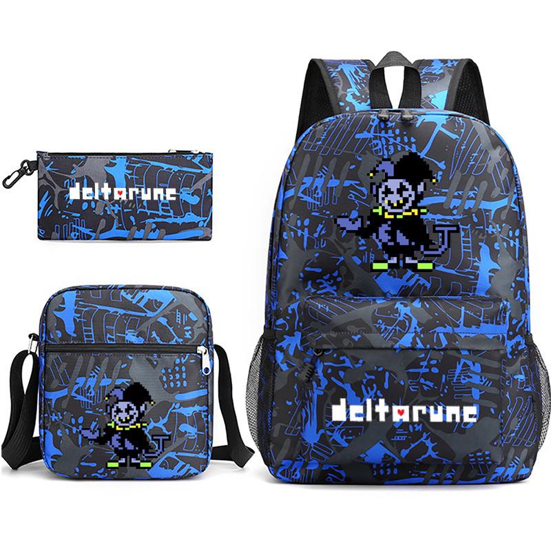 3-delige Schoolrugzakset voor Studenten Grote Capaciteit Oxford Stof Schooltas met Schouderband en Etui 3-piece set