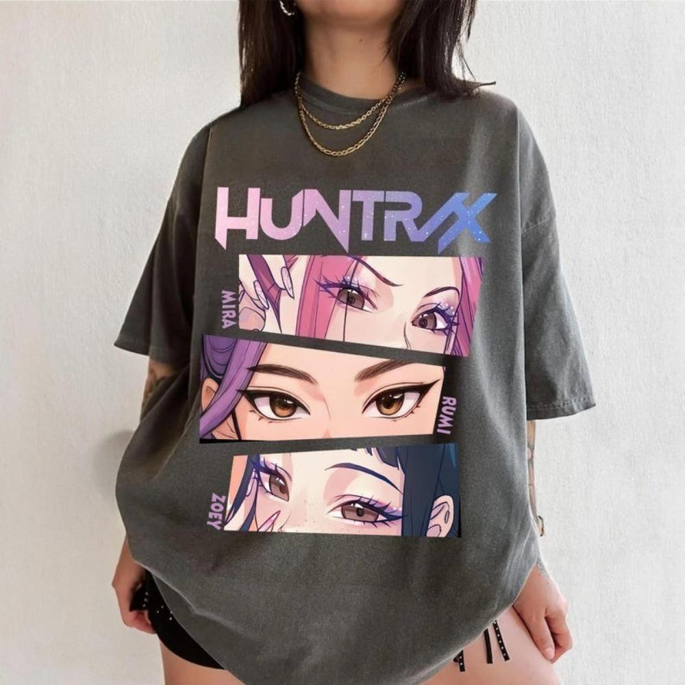 Футболка Comfort Color Футболка Huntrix Футболка для девочек для K-pop фанатов Мира Руми Джои Айдол-группа Huntrix Мерч Топ XS