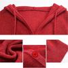 WOFOSY Hooded Knit Long Winter Outerwear for SY179 Women's Cardigan, Sleeve, Warmth, Fall/Winter, (Red)