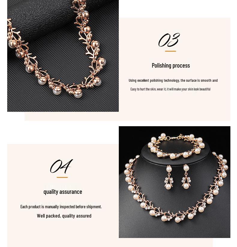 Set Nuntă Colier și Cercei cu Perle Coreene - Bijuterii la Modă din Aliaj Electroplacat