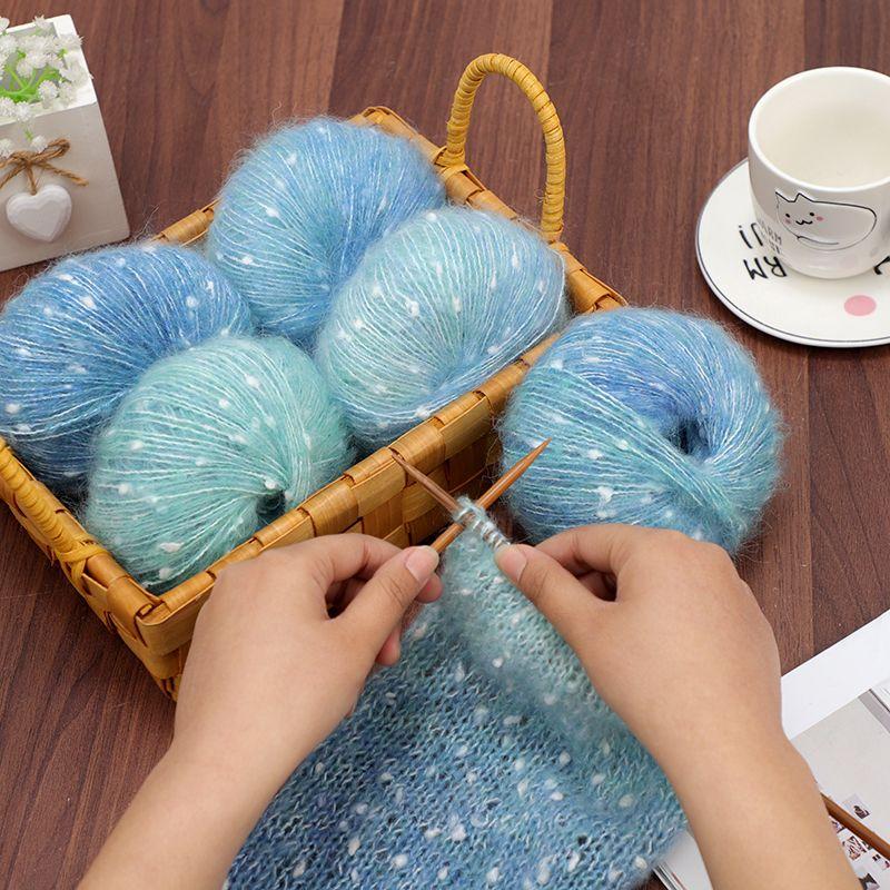 50g/ball Colorful Gradient Mohair Rainbow Yarn Handmade DIY Hand Woven Scarf, Hat Sweater, Shawl Jacket Woven
