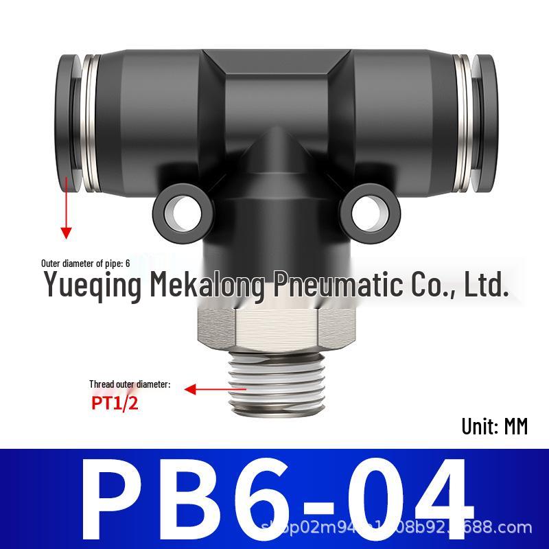 Three-Way Pneumatic Quick Connector Set for Air Hoses - Black, White, Blue Fittings