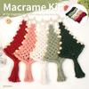 Anfängerfreundliches Makramee-Set Weihnachts-Edition Holzperlenbaum DIY Mehrfarbiges Polyester Festlicher Auto-Dekor Geschenk Anleitung