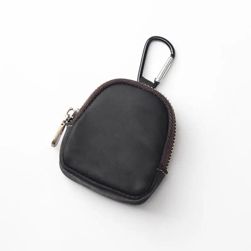 PU Leather Coin Purse Retro Small Zipper Pouch For Coins Earphones Accessories Bag Pendant