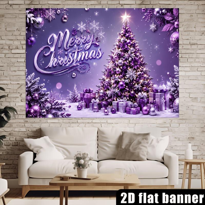 1Pcs Purple Christmas Tree Gift Boxes Baubles Decoration Background Xmas Backdrop Decorations For Photo Studio Photo Booth Party