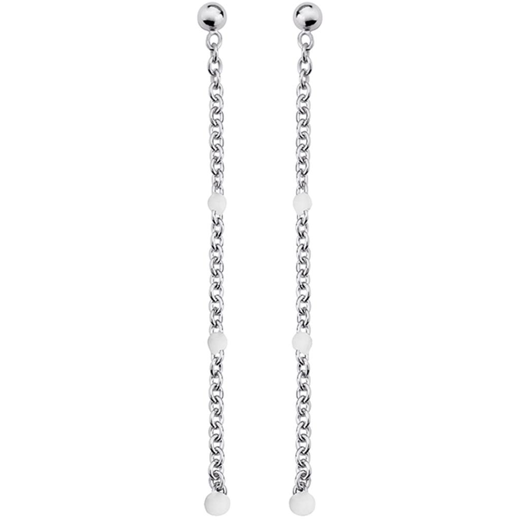Altesse [Q4865] - Silver White 'Boho' Silver Earrings - 47 Mm