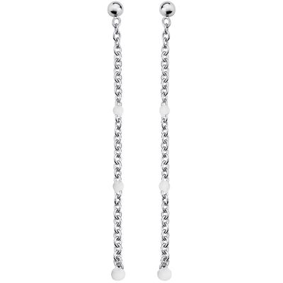 [Q4865] - Silver White 'Boho' Silver Earrings - 47 Mm
