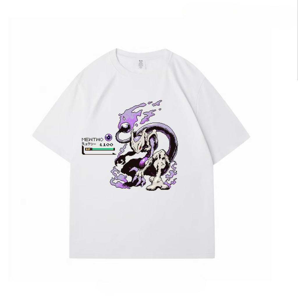 2026 Hot Sale Anima Pokemon Print Loose Short Sleeve T-Shirt Men Women Trendy Versatile New Summer Top Retro Casual Loose Tee Oversized T Shirt