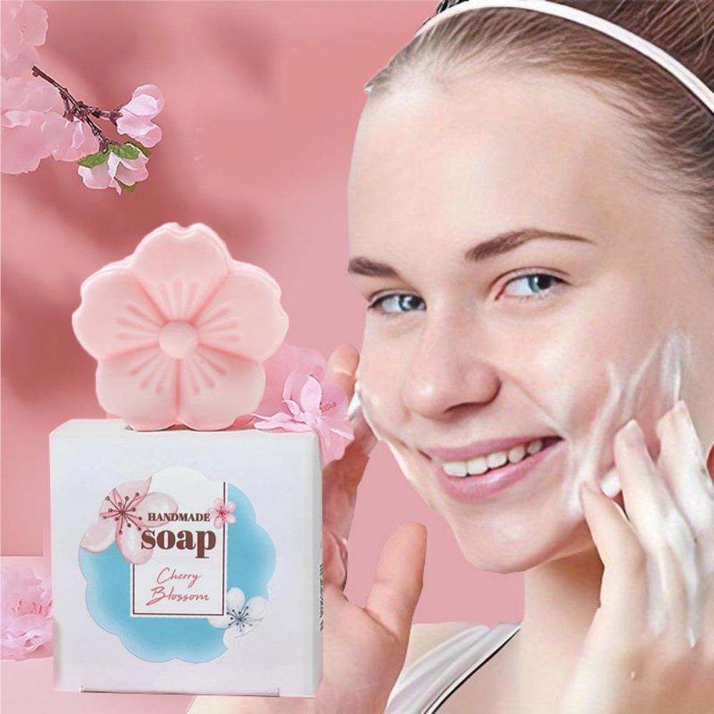 Savon Hydratant Sakura, Savon de Bain au Parfum Rafraîchissant, Ingrédients Naturels, Nettoyant et Hydratant