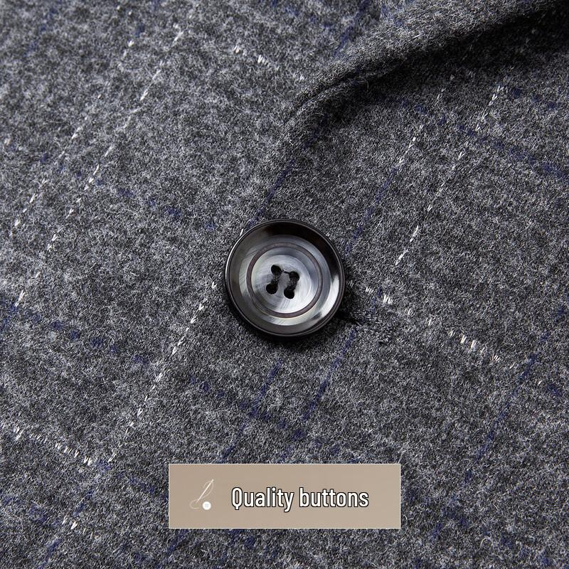 Men's Business Casual Mid-Length Wool Blend Overcoat