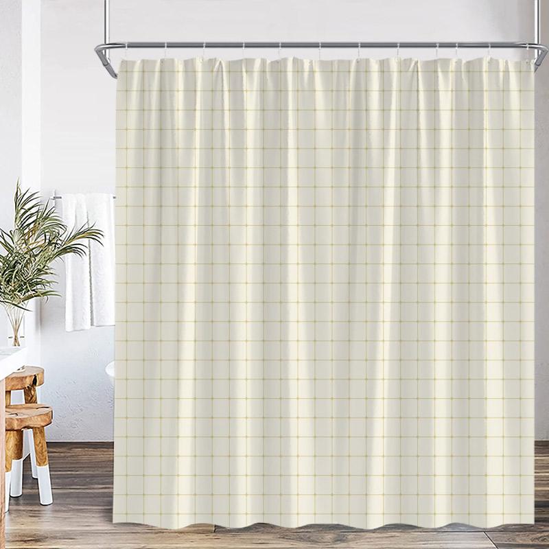 Black and White Square Shower Curtains Black Lines Modern Geometric Plaid Fashion Nordic Bath Curtain Fabric Home Bathroom Decor