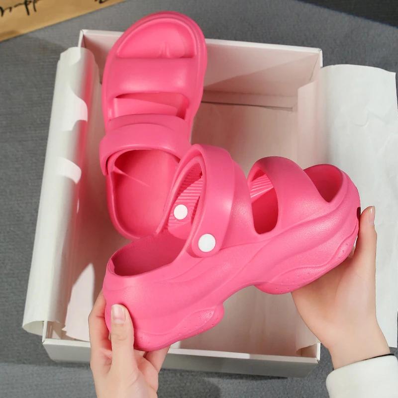 

Fashion Rimocy Sweet Candy-Coloured Chunky Platform Sandals Womens Summer Eva Fashion Sandels Light Comfortable Anti-Odorant Slippers 40-41