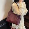 Solid Color Pu Tote Bag For Women With Large Capacity And Crossbody Style For Daily Use