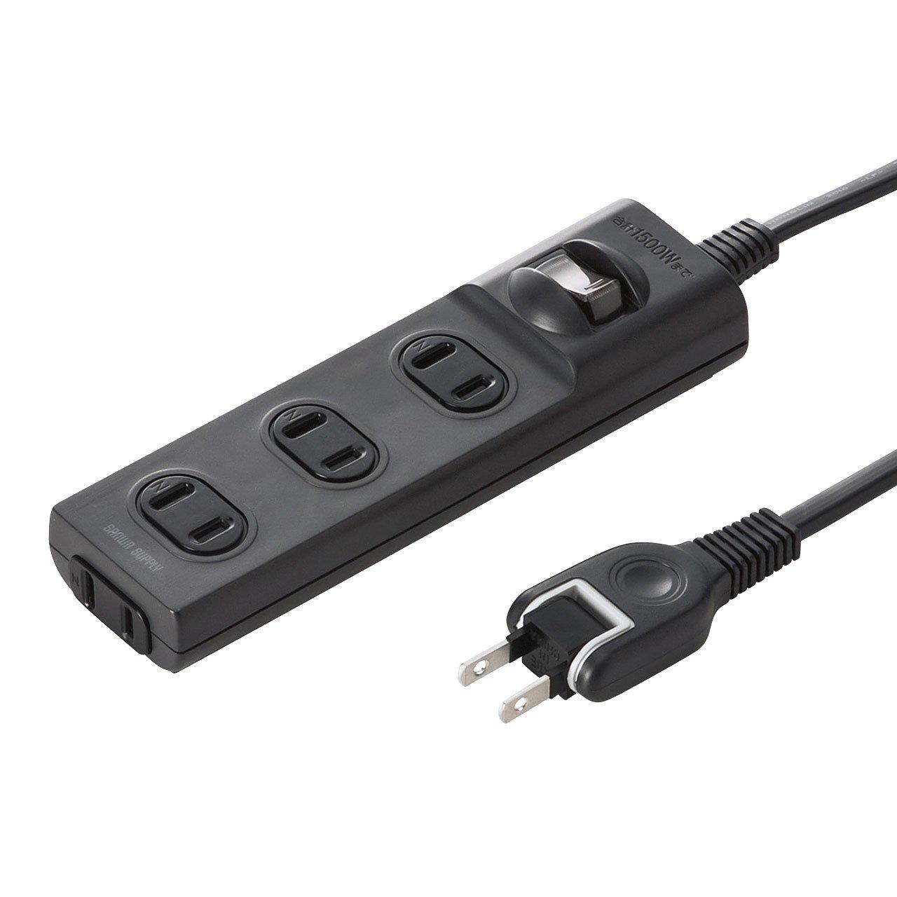 

Sanwa Supply Fire Prevention Safety Tap 2P, 4 Outlets, Black, 2m TAP-TSH42SWBKN