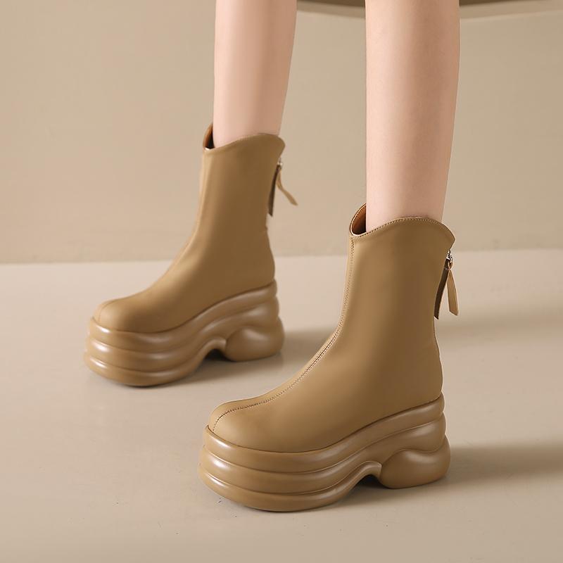 Модные женские панк-сапоги на каблуке 9 см — фото 7