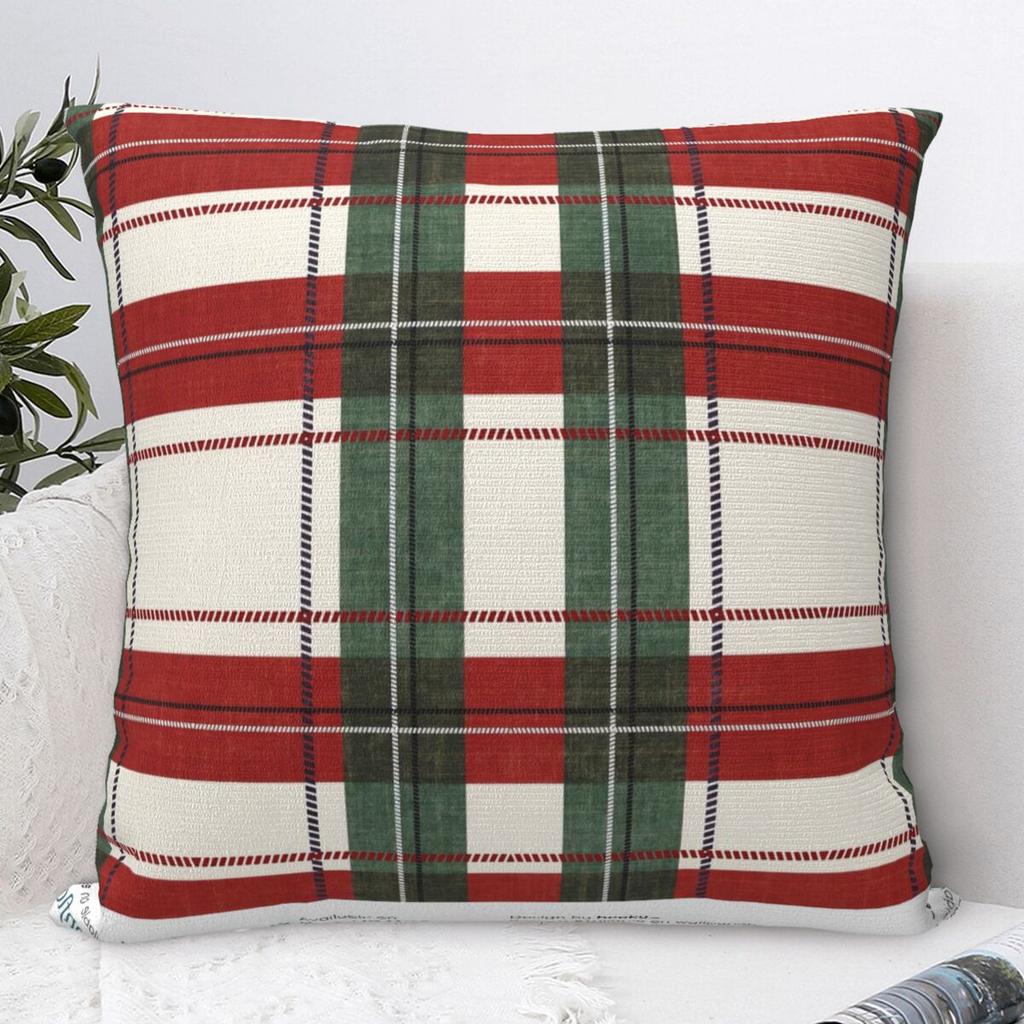 Plaid & Holiday Christmas Pillow Case Morden Pillow Cover Square Graphic Cushion Cover Pillowcases Office Car Home Decorative