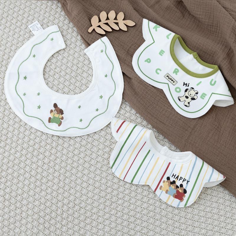 360° Drehbarer Koreanischer Baumwoll-Baby-Latz - Wasserdicht, Anti-Spuck-Design