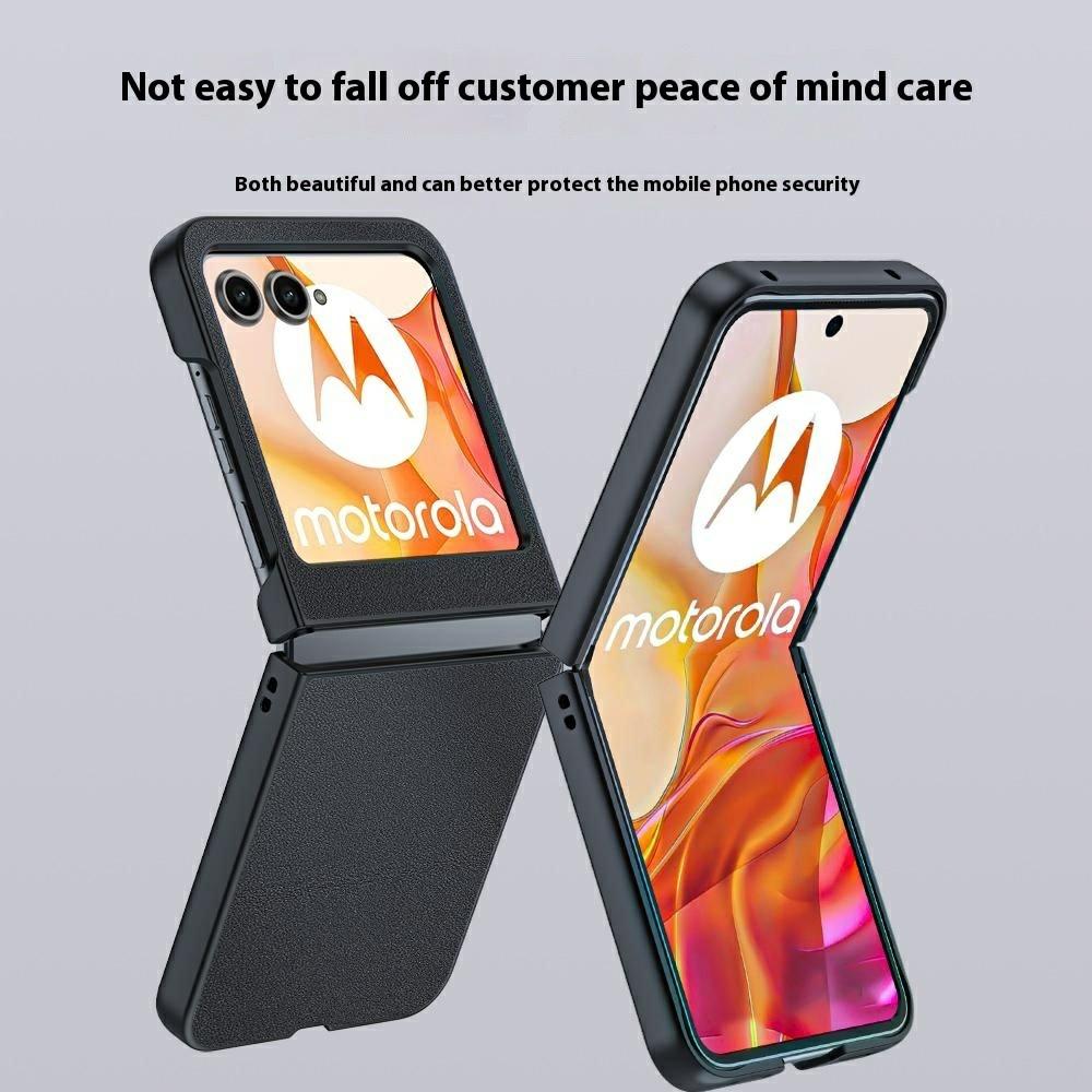 For Motorola Razr 60 Case Ultra Thin Leather Coated Hard PC Folding Phone Cover