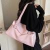 Vintage glossy soft leather commuter shoulder underarm bag