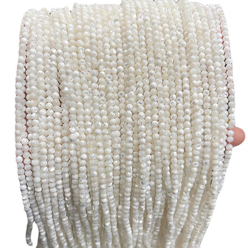 Jingde Jewelry Natural White Horse Hoof Snail Shell Beads, 2-4mm Round DIY Jewelry Accessories
