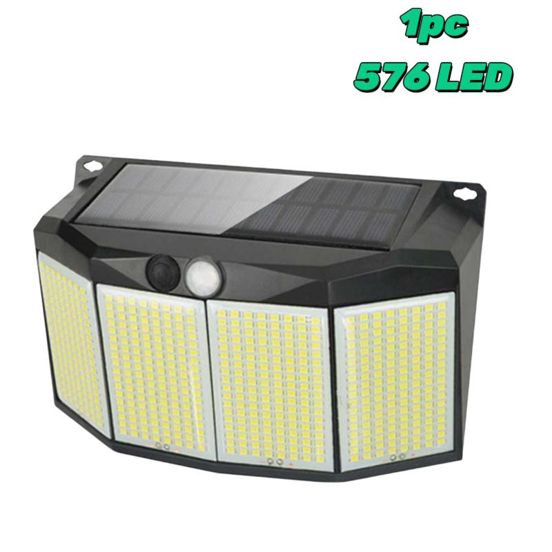 

576 светодиодных настенных светильников на солнечных батареях с датчиком движения, 3 режима, водонепроницаемый уличный светильник на солнечных батареях для наружного освещения дорожек, двора, сада, гаража 3 Modes