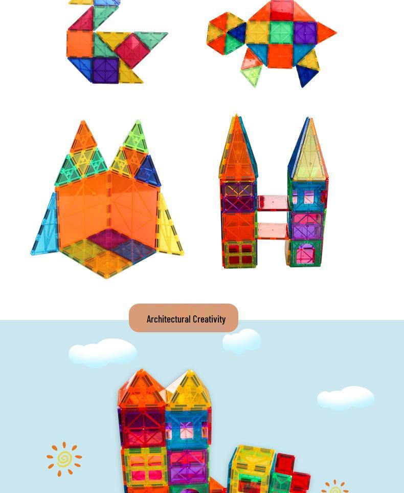 Colorful Magnetic Building Blocks for Kids – Strong, Translucent, Educational Toys