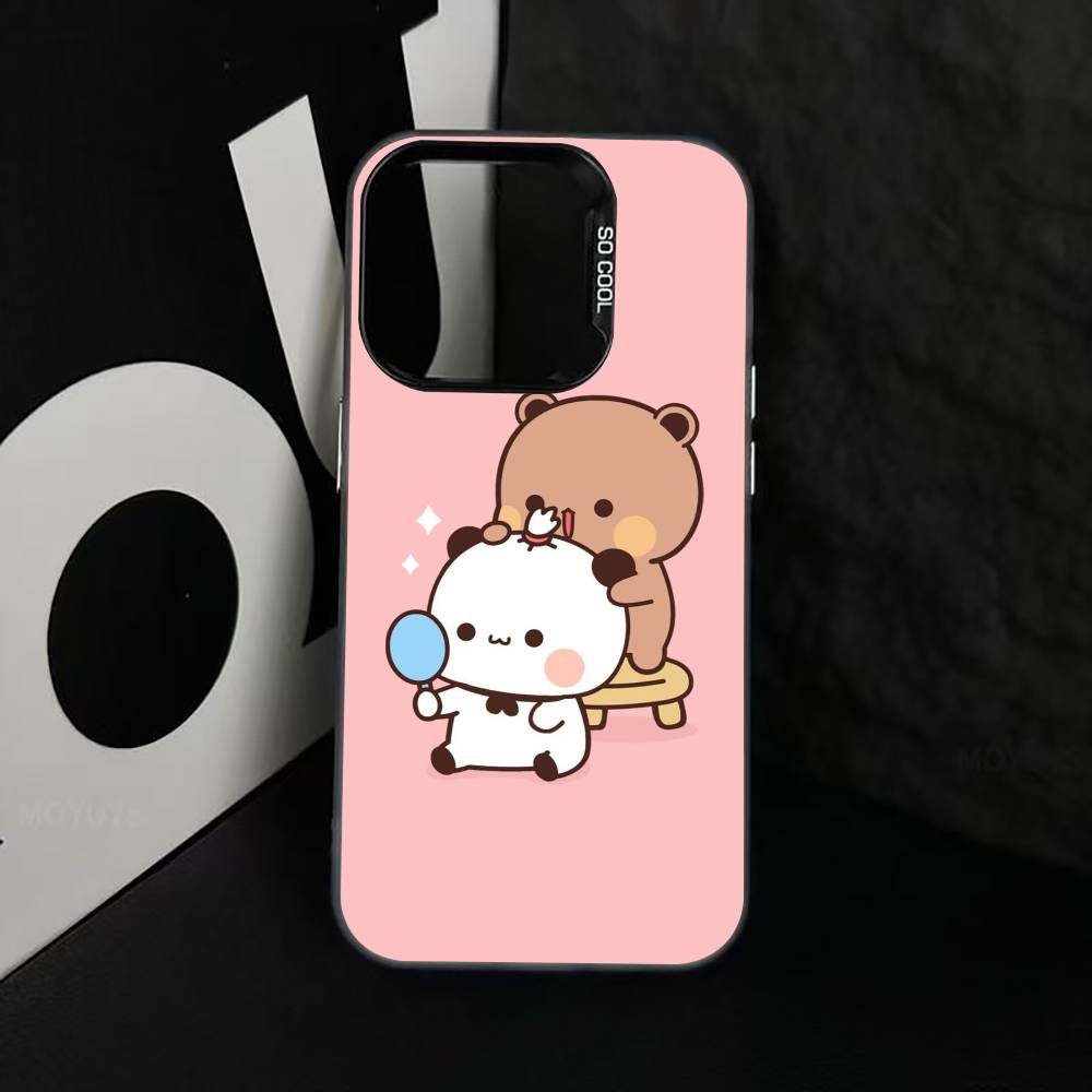 Sweet YiEr & BuBu Phone Case For iPhone 17,16,15,14,13,12,11 Plus,Pro Max,XS,Colorful Silver Black Cover